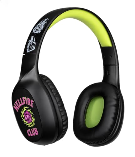 Konix Stranger Things Kabellose Bluetooth 5.3 Over-Ear-Kopfhörer PC, Smartphones, Tablets - Mikrofon - 30 Stunden Akkulaufzeit - Schwarz und Gelb Konix Stranger Things Kabellose Bluetooth 5.3 Over-Ear-Kopfhörer PC, Smartphones, Tablets - Mikrofon - 30 Stunden Akkulaufzeit - Schwarz und Gelb von Konix