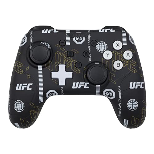 Konix UFC Kabelgebundener Controller für Nintendo Switch, Switch OLED und PC - Vibrationsfunktion - 3 m Kabel - Schwarz und Weiß von Konix