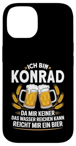 Lustiger Biertrinker Spruch für Konrad Hülle für iPhone 14 von Konrad Vorname Lustiger Spruch für Biertrinker