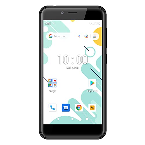Konrow - Soft 5 MAX - 4G Smartphone mit Dual SIM - Display 5'', 16GB Speicher Erweiterbar auf 64GB, Bluetooth 4.0, WiFi, GPS, Akku 2500 Mah, 2 Kameras mit 8 & 5Mpx - Android 12 (Go Edition) - Schwarz von Konrow