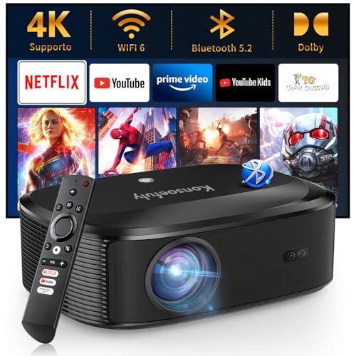 4K Beamer mit Wifi und Bluetooth - Konsoefuly Beamer mit integriertem NETFLIX/Prime Video/YouTube, Unterstützung für über 100.000 Apps, Beamer mit HDMI/USB/iOS/Android/Windows Kompatibilität 4K Beamer mit Wifi und Bluetooth - Konsoefuly Beamer mit integriertem NETFLIX/Prime Video/YouTube, Unterstützung für über 100.000 Apps, Beamer mit HDMI/USB/iOS/Android/Windows Kompatibilität von Konsoefuly
