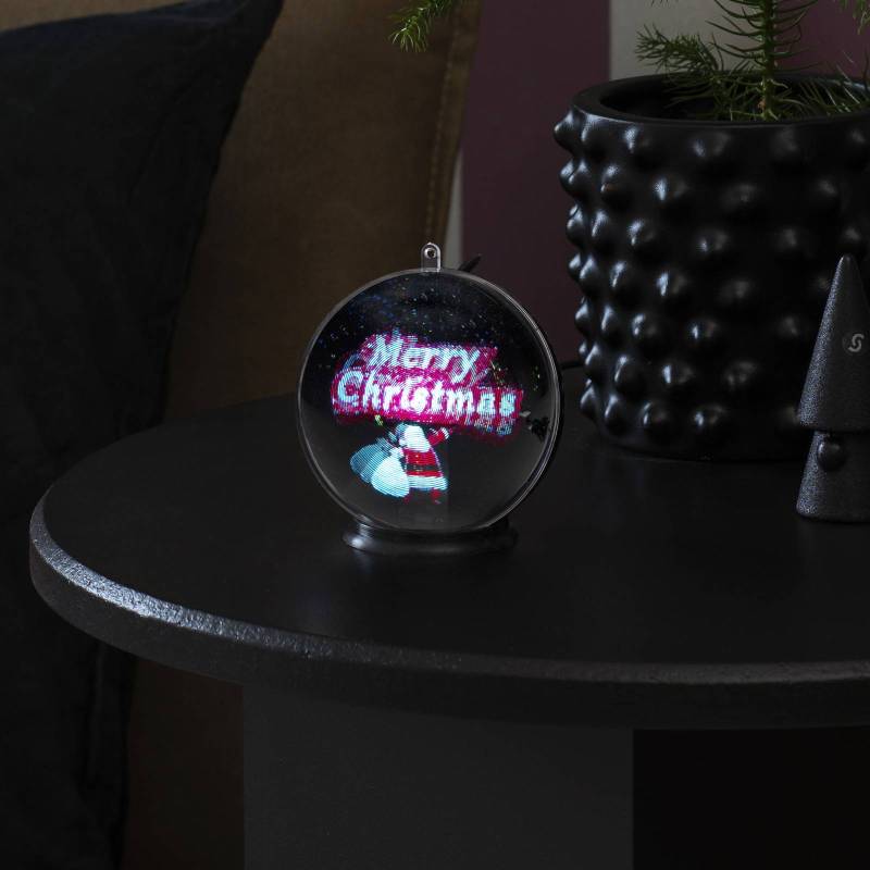 3D-Hologrammkugel Merry Christmas, 42 LEDs von Konstsmide Christmas