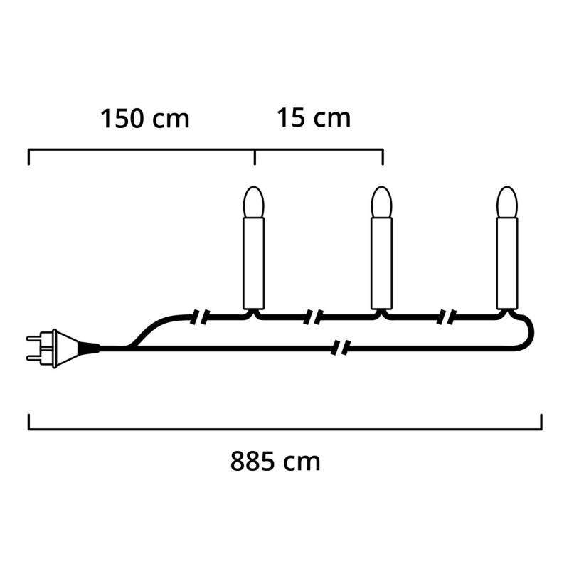 Bunte LED-Lichterkette, 50-flammig 8,85m von Konstsmide Christmas