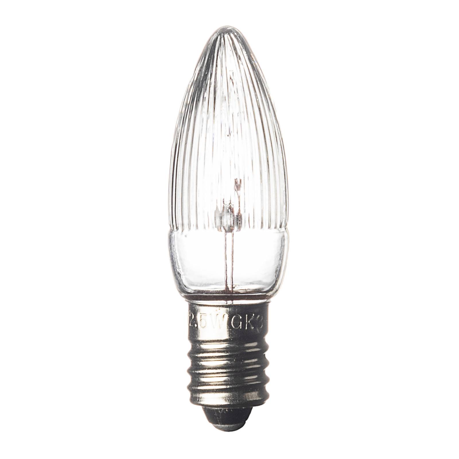 E10 3W 14V Ersatzlampen 3er Pack Kerzenform von Konstsmide Christmas