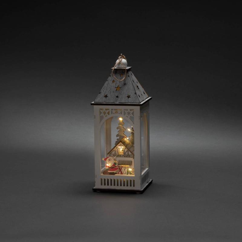 LED-Deko-Laterne mit Haus und Weihnachtsmann von Konstsmide Christmas