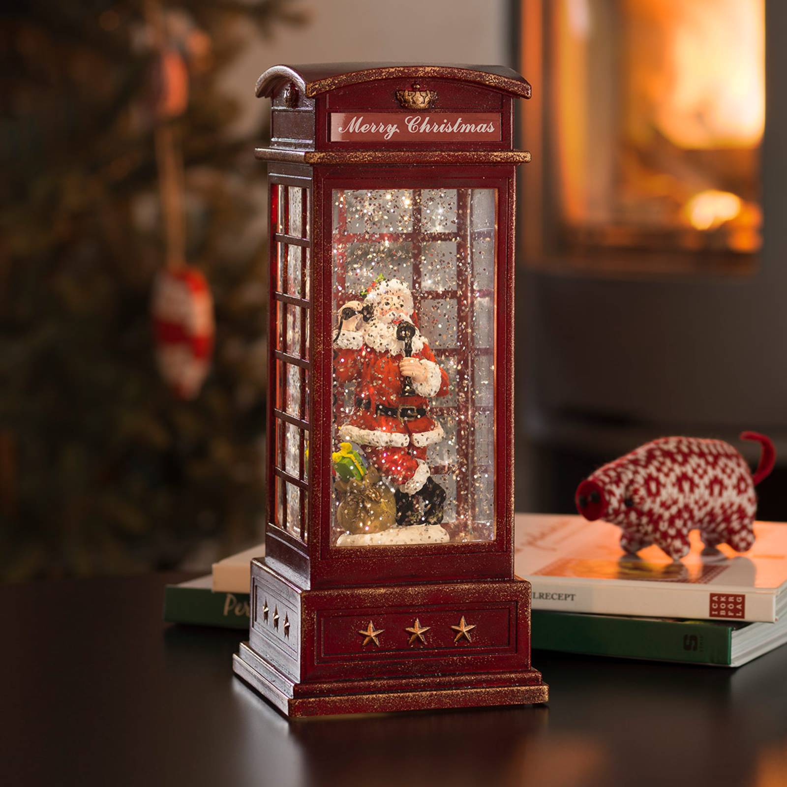 LED-Dekoleuchte Telefonzelle m. Weihnachtsmann von Konstsmide Christmas
