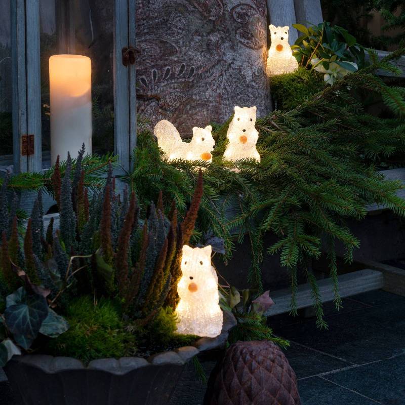 LED-Leuchtfiguren Eichhörnchen für außen, 5er-Set von Konstsmide Christmas