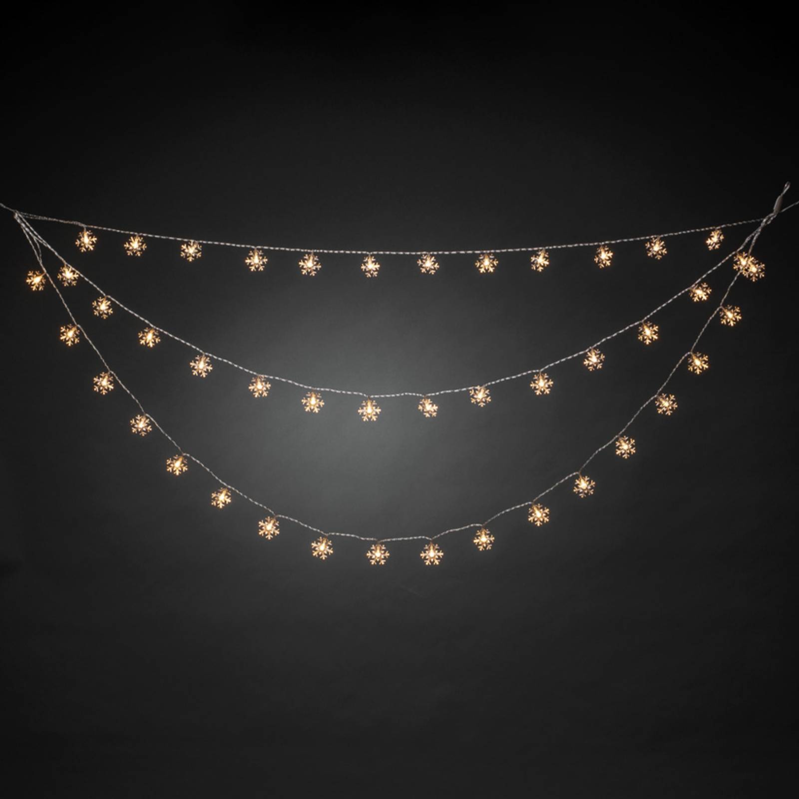 LED-Lichtervorhang, 44 warmweiß strahlende Flocke von Konstsmide Christmas