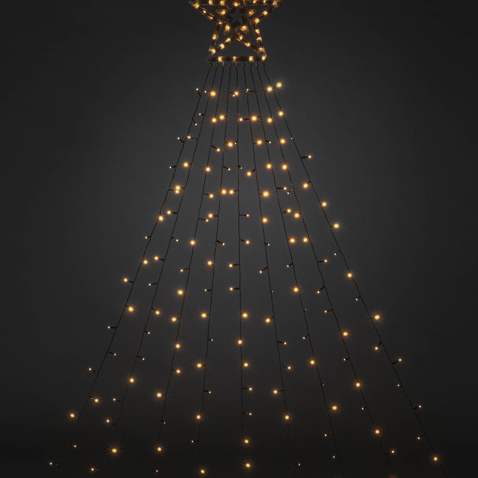 LED-Lichtervorhang Triangel mit Stern von Konstsmide Christmas