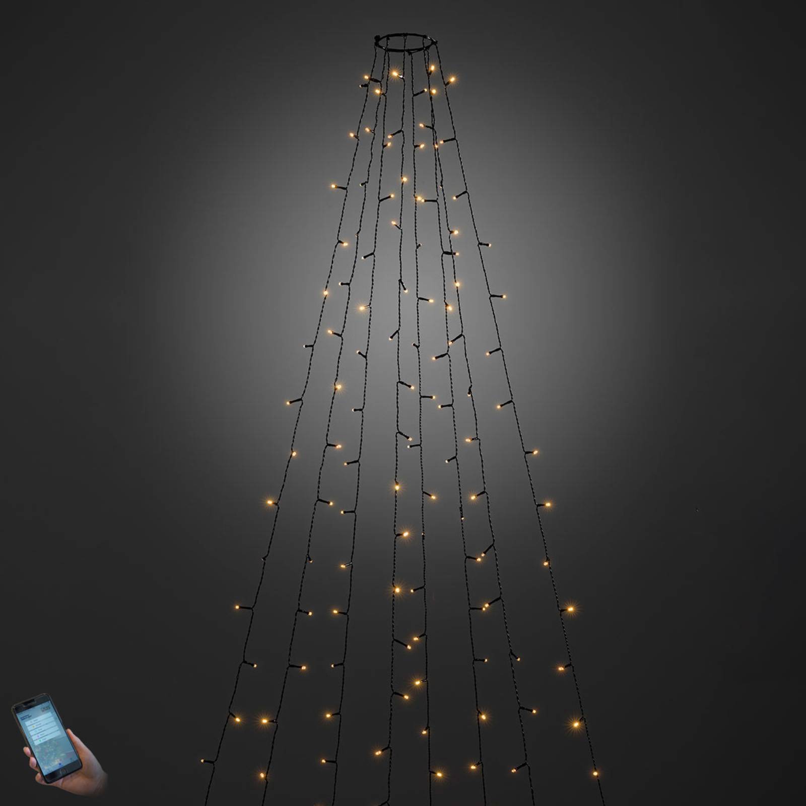 Per App bedienbarer LED-Baummantel außen 240-flg. von Konstsmide Christmas