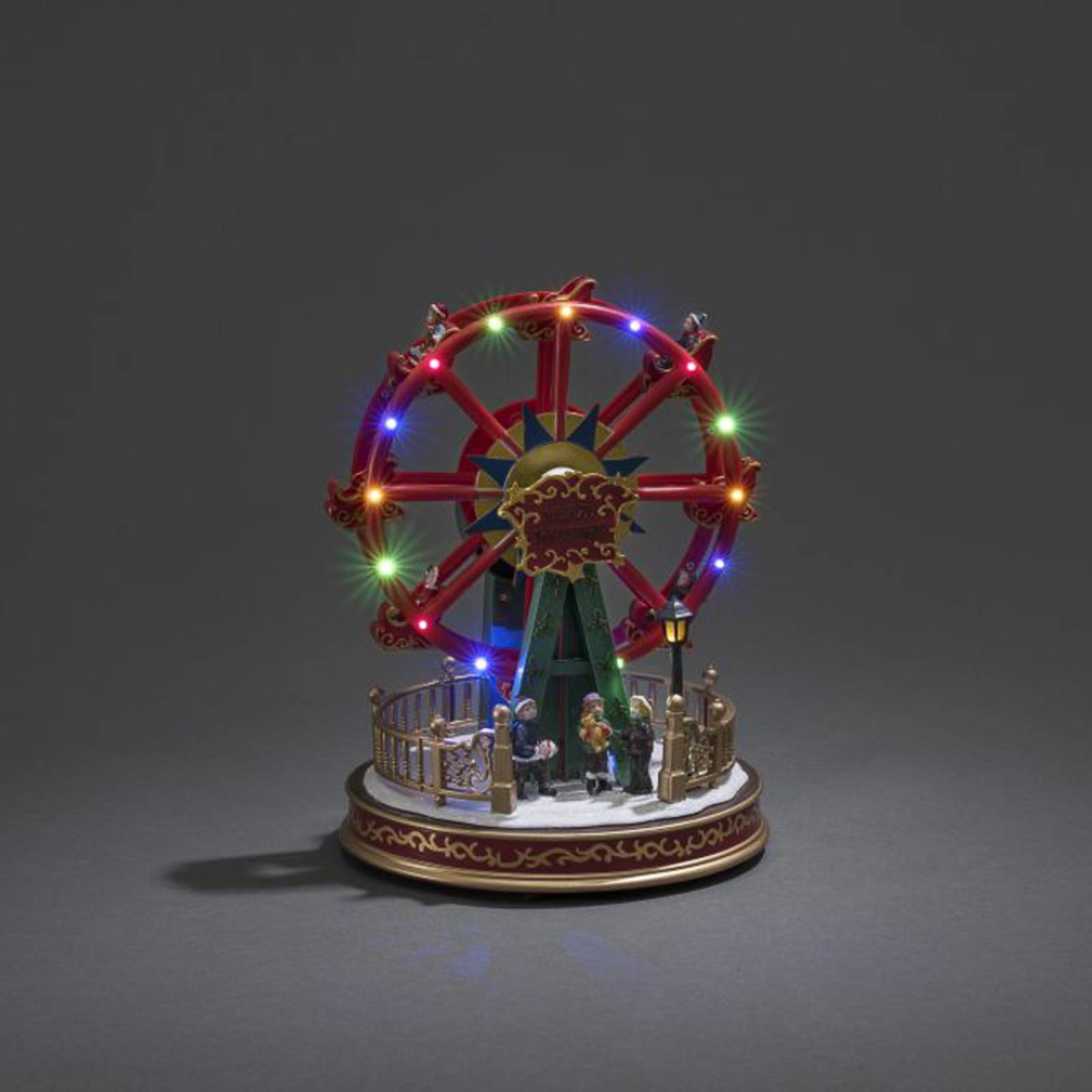 Tischdekoration Riesenrad, bunte LEDs und Musik von Konstsmide Christmas
