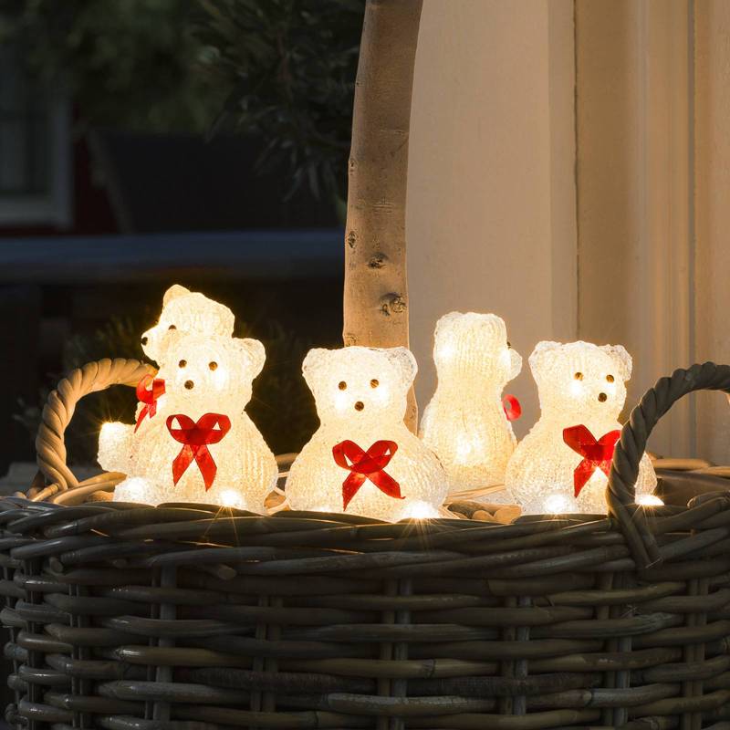 LED-Leuchtfigur Bär, 5er-Set als Kette von Konstsmide Season