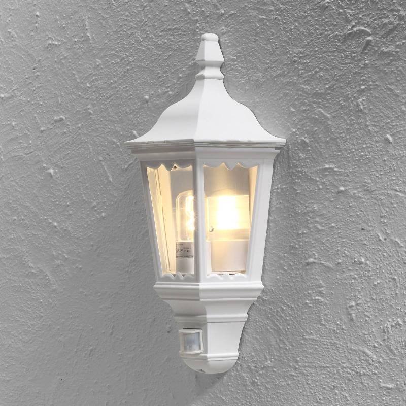 Außenwandlampe Firenze Halbschale, Sensor, weiß von Konstsmide