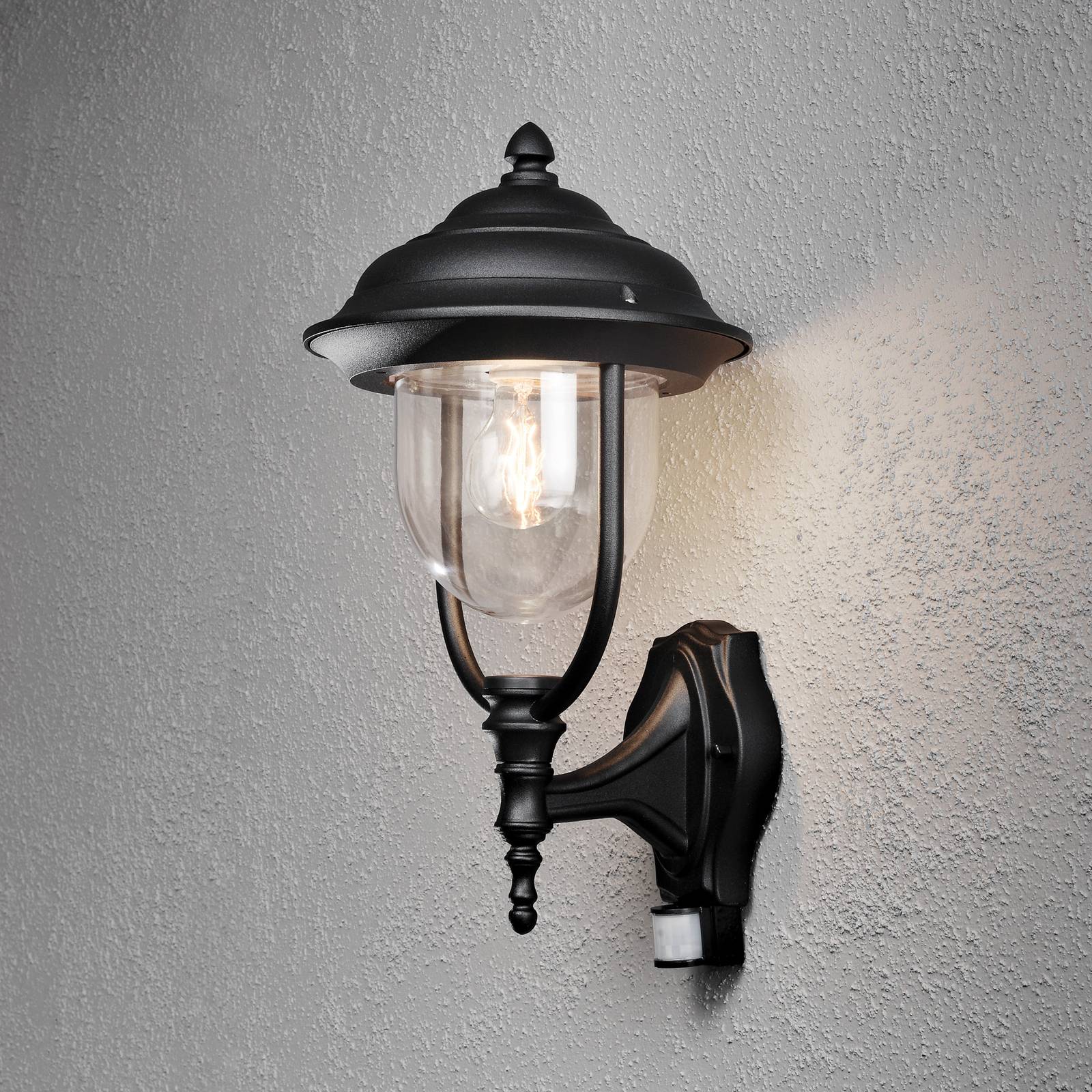 Außenwandlampe Parma mit Bewegungsmelder, schwarz von Konstsmide