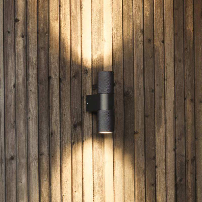 Außenwandlampe Temi, schwarz, Breite 11 cm, Alu, up/down von Konstsmide
