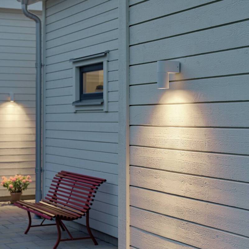 Außenwandlampe Temi, weiß, Breite 11 cm, Aluminium von Konstsmide
