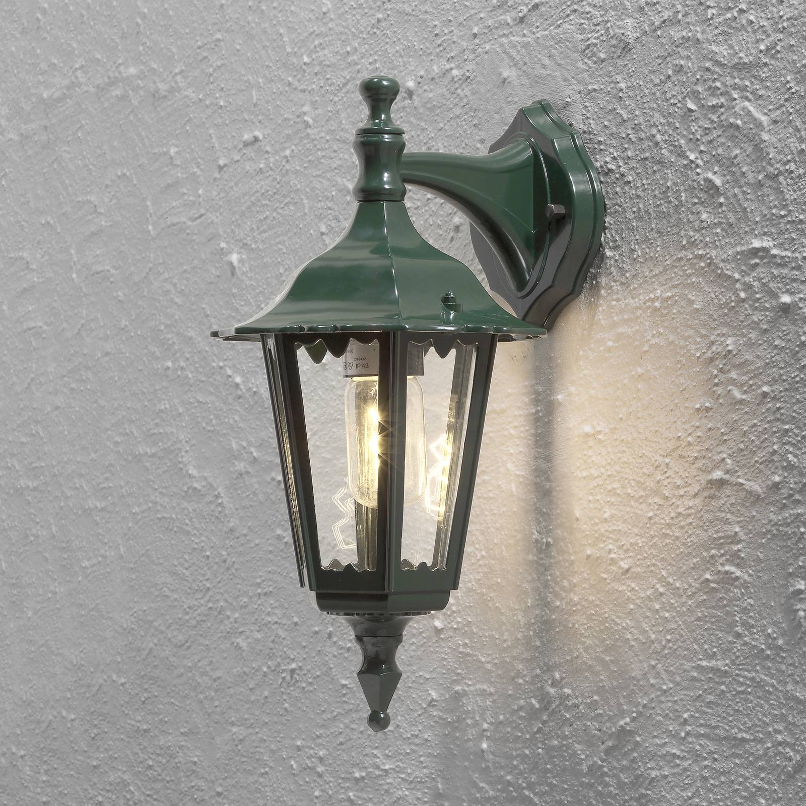 Außenwandleuchte Firenze, grün, Fassung unten, 36 cm Außenwandleuchte Firenze, grün, Fassung unten, 36 cm von Konstsmide