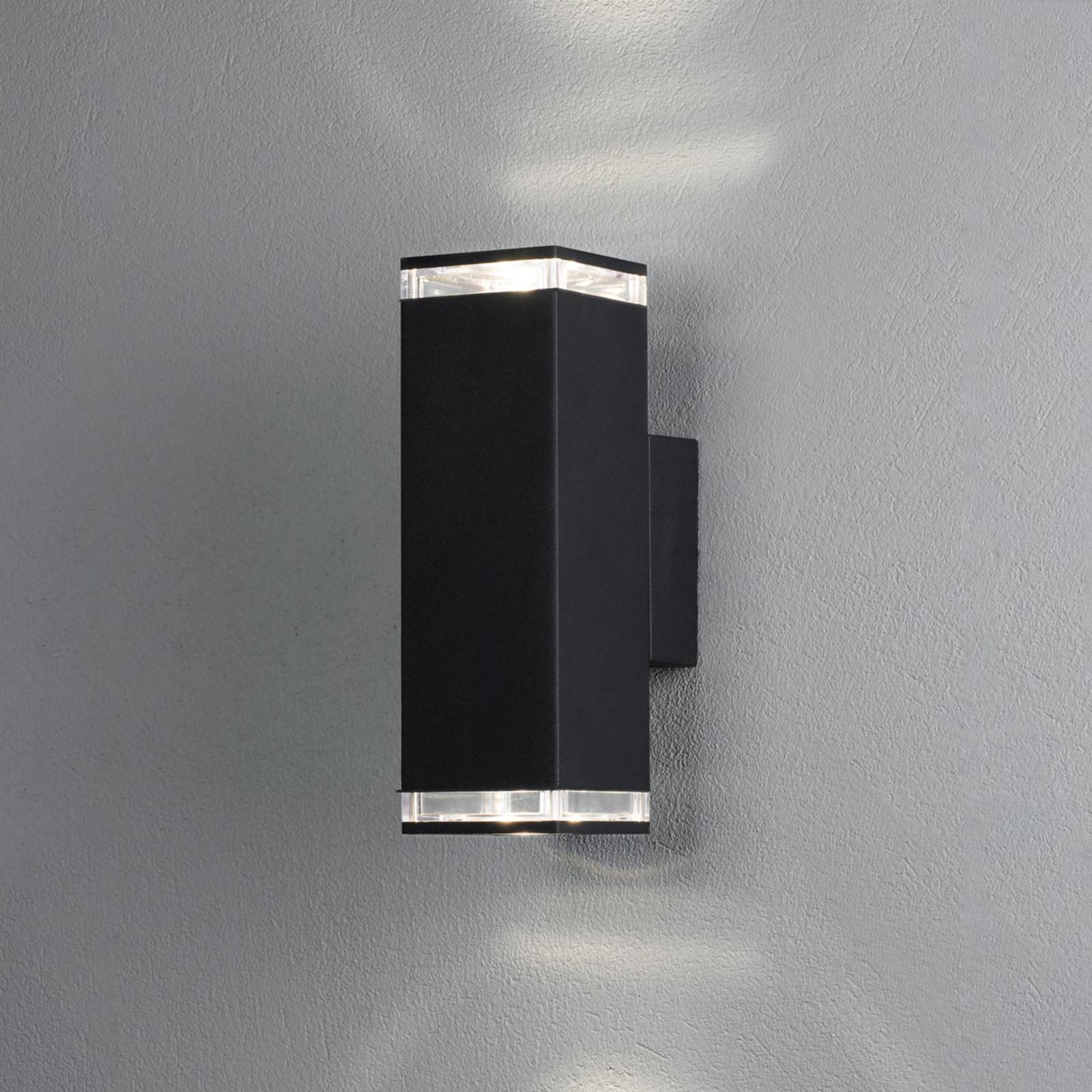 Außenwandleuchte Pollux, 23,5 cm, schwarz, Aluminium, 2-flg. Außenwandleuchte Pollux, 23,5 cm, schwarz, Aluminium, 2-flg. von Konstsmide