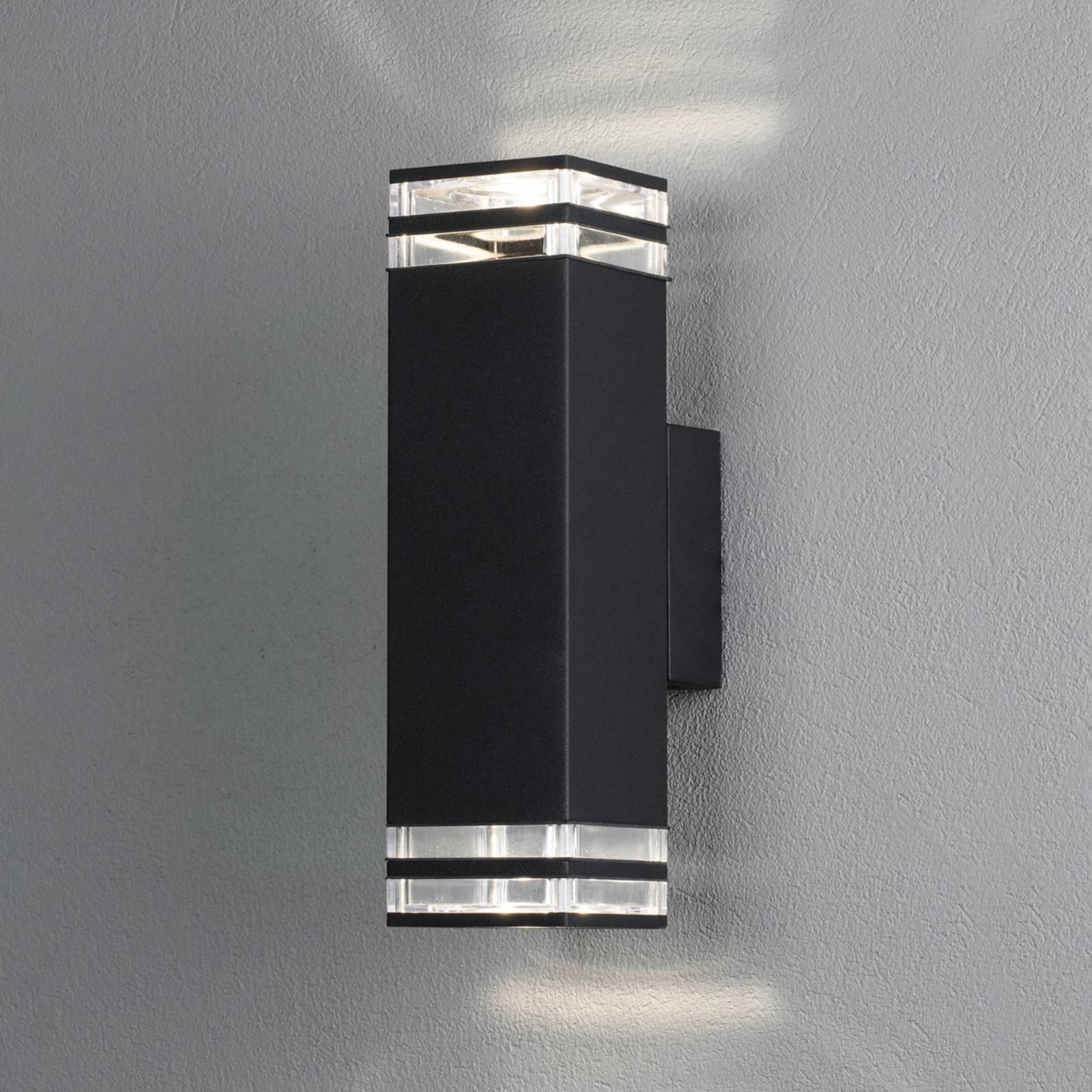 Außenwandleuchte Pollux, 27,5 cm, schwarz, Aluminium, 2-flg. Außenwandleuchte Pollux, 27,5 cm, schwarz, Aluminium, 2-flg. von Konstsmide
