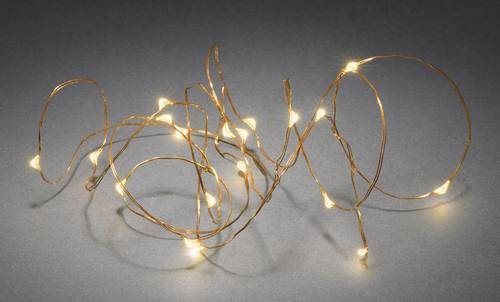 Konstsmide 1461-860 Micro-Lichterkette Innen batteriebetrieben Anzahl Leuchtmittel 40 LED Bernstein von Konstsmide