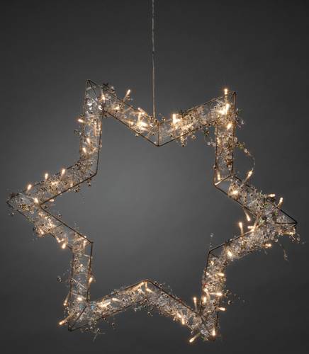 Konstsmide 1795-303 Kranz mit Beleuchtung Stern Warmweiß LED Silber EEK: G (A - G) von Konstsmide