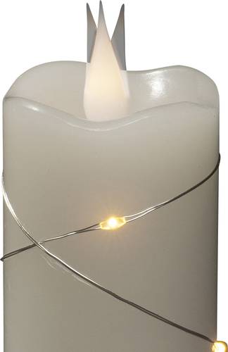 Konstsmide 1826-190 LED-Echtwachskerze Weiß Warmweiß (Ø x H) 50mm x 178mm mit 3D-Effekt, mit Scha von Konstsmide