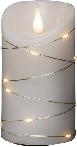 Konstsmide 1834-190 LED-Echtwachskerze Weiß Warmweiß (Ø x H) 75mm x 135mm mit 3D-Effekt, mit Scha von Konstsmide
