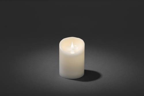 Konstsmide 1840-100 LED-Echtwachskerze Weiß Warmweiß (Ø x H) 100mm x 140mm von Konstsmide