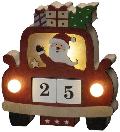 Konstsmide 3272-550 LED-Silhouette Weihnachtsmann im Auto Warmweiß LED Warmweiß Timer, mit Schalter von Konstsmide