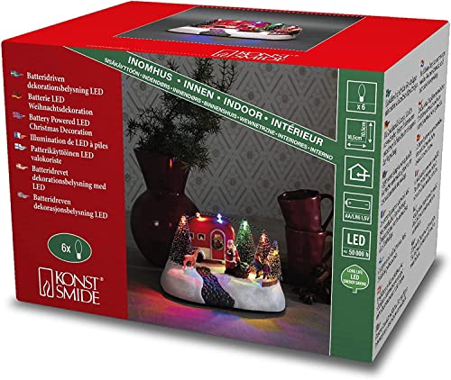 Konstsmide 4238-000 LED-Szenerie Caravan mit Weihnachtsmann Mehrfarbig LED Bunt von Konstsmide