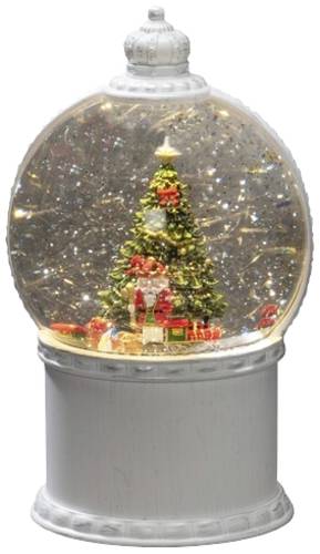 Konstsmide 4301-200 LED-Laterne Weihnachtsszenerie Warmweiß LED Weiß mit Wasser gefüllt, Timer von Konstsmide