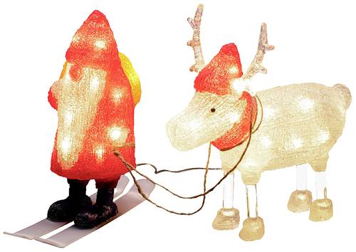 Konstsmide 6239-103 Acryl-Figur EEK: G (A - G) Weihnachtsmann, Rentier Warmweiß LED Rot, Weiß von Konstsmide