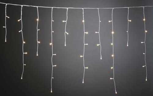 Konstsmide Lichtervorhang Außen 80 LED Warmweiß (B x H) 300cm x 87.5cm Timer, gefrostet von Konstsmide