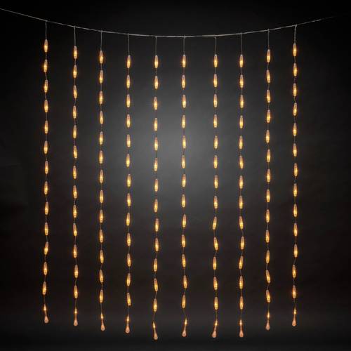 Konstsmide Lichtervorhang Außen EEK: G (A - G) 140 LED Bernstein (B x H) 1200mm x 1400mm von Konstsmide