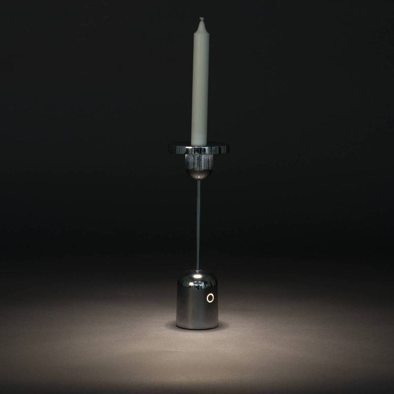 LED-Akku-Tischlampe Cassis, silberfarben, Alu, IP54, CCT von Konstsmide