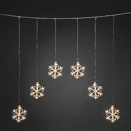 LED Lichtervorhang mit Schneeflocken 48 ww LED 4044-103 von Konstsmide