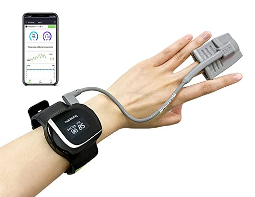 Konsung Pulsoximeter zur Überwachung des Schlafs, Pulsoximeter mit Bluetooth zur Messung von Spo2 und PR mit kostenloser IOS- und Android-App von Konsung