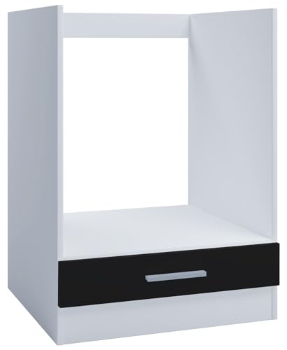 Kontor-Hermsen Ofenschrank für Einbauherd 60cm schwarz Unterschrank Backofen mit Schublade von Kontor-Hermsen