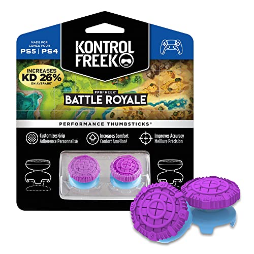 KontrolFreek FPS Freek Battle Royale für Playstation 4 (PS4) und Playstation 5 (PS5) | Performance Thumbsticks | 2 Konvexe High-Rise (Domed)| Lila von KontrolFreek