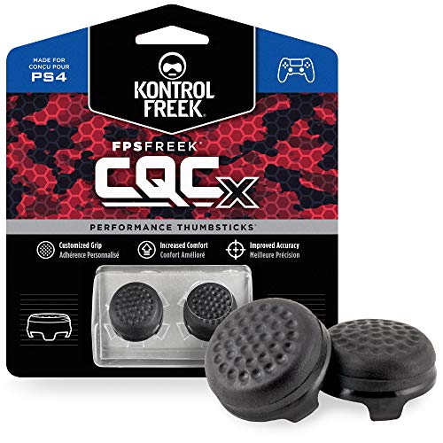 KontrolFreek CQCX Thumb Grips für Playstation 4 (PS4) und Playstation 5 (PS5) | 2 x Mittel Konvex Performance Thumbsticks | Schwarz von KontrolFreek