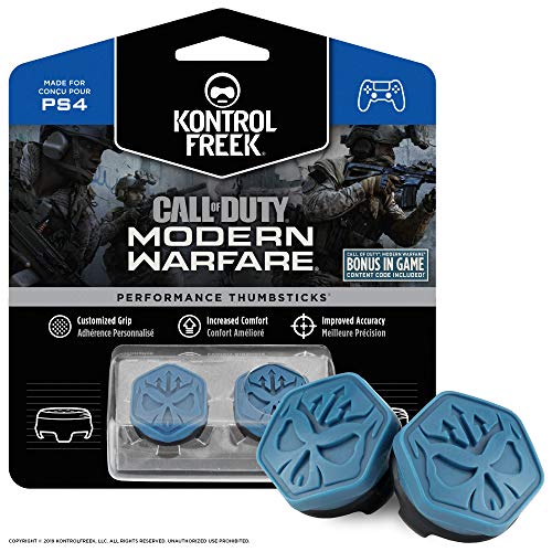 KontrolFreek Call of Duty Modern Warfare Performance Thumbsticks für PlayStation 4 (PS4) | 2 x Mittel Konvex | Blau/Schwarz von KontrolFreek