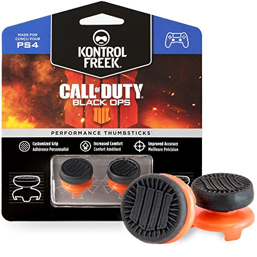 KontrolFreek Call of Duty: Black Ops 4 für PlayStation 4 (PS4) und PlayStation 5 (PS5) | Performance Thumbsticks | 2 x Hoch | Schwarz/Orange von KontrolFreek