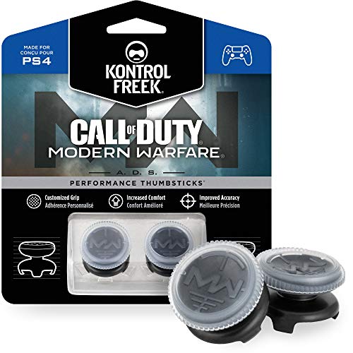 KontrolFreek Call of Duty: Modern Warfare - A.D.S. Performance Thumbsticks für PlayStation 4 (PS4) | 2 x Hoch, Konkav | Transparent/Schwarz von KontrolFreek