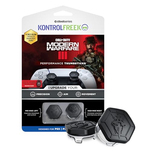 KontrolFreek Call of Duty: Modern Warfare III Performance Thumbsticks für Playstation 4 (PS4) und Playstation 5 (PS5) | 1 High-Rise, 1 Mid-Rise | Schwarz/Transparent von KontrolFreek