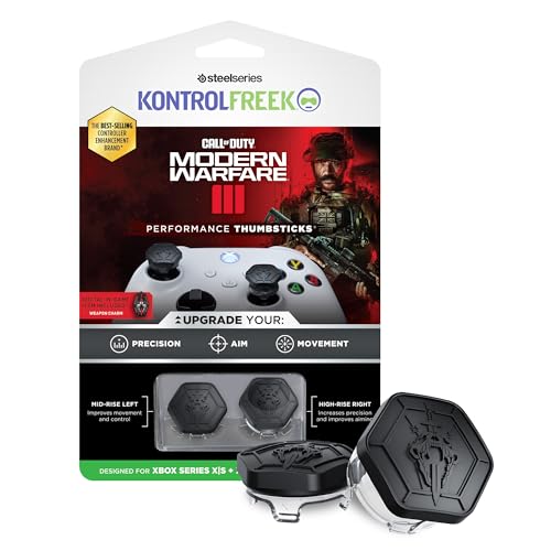 KontrolFreek Call of Duty: Modern Warfare III Performance Thumbsticks für Xbox One (XB1) und Xbox Series X (XBX) | 1 High-Rise, 1 Mid-Rise | Schwarz/Transparent von KontrolFreek