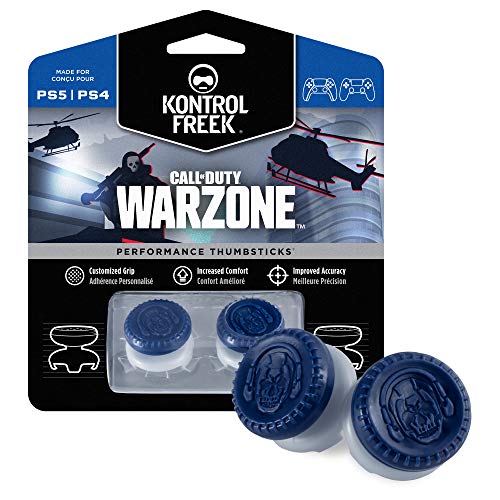 KontrolFreek Call of Duty: Warzone Performance Thumbsticks für PlayStation 4 (PS4) and PlayStation 5 (PS5) | 2 High-Rise-, Hybrid-Sticks | Blau/Grau von KontrolFreek