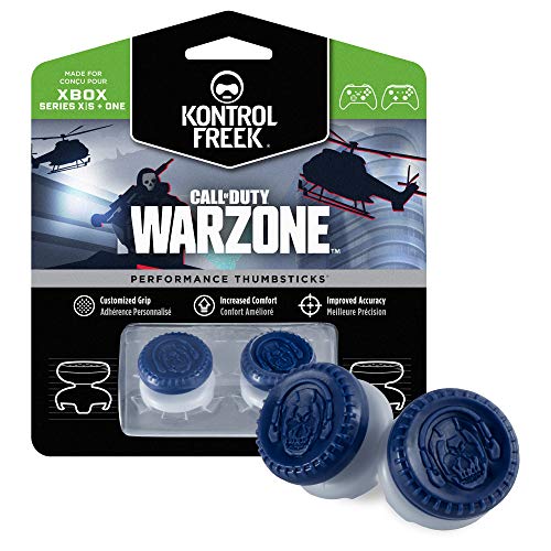 KontrolFreek Call of Duty: Warzone Performance Thumbsticks für Xbox One and Xbox Series X | 2 High-Rise-, Hybrid-Sticks | Blau/Grau von KontrolFreek