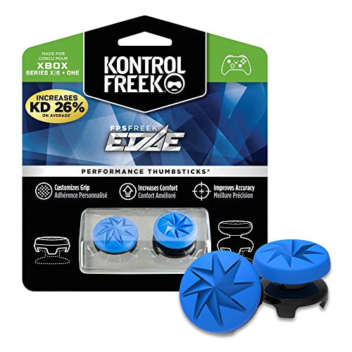 KontrolFreek FPS Freek Edge für Xbox One und Xbox Series X Controller | Performance Thumbsticks | 1 x Hoch Konvex, 1 x Kurz Konvex | Blau von KontrolFreek