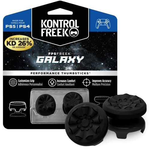 KontrolFreek FPS Freek Galaxy Black für Playstation 4 (PS4) und Playstation 5 (PS5) | Performance Thumbsticks | 1 High-Rise, 1 Mid-Rise | Schwarz (Limited Edition) von KontrolFreek
