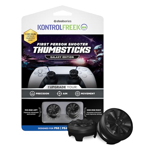 KontrolFreek FPS Freek Galaxy Black für Playstation 4 (PS4) und Playstation 5 (PS5) - Performance Thumbsticks - 1 High-Rise, 1 Mid-Rise - Schwarz von KontrolFreek